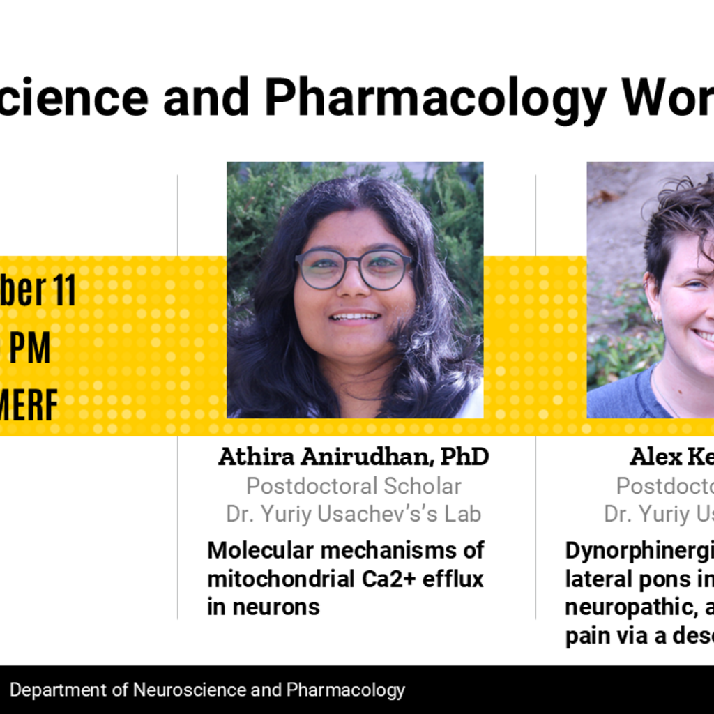 Neuroscience & Pharmacology Workshop - Athira Anirudhan, PhD & Alex Keyes, PhD promotional image